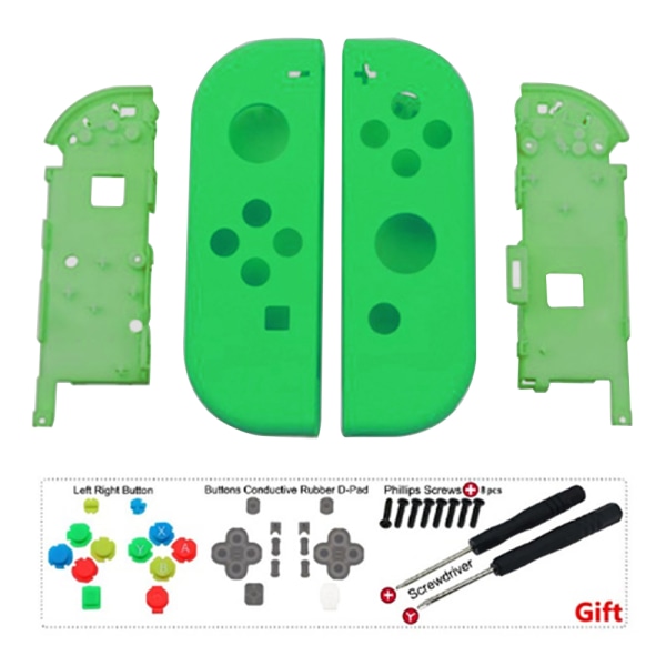 Soft Touch Grip case med komplett set knappar-grön