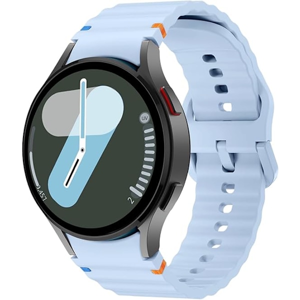 SimpleThings No Gap Sport Silikon Armbånd til Samsung Galaxy Watch 7/6/5/4 Light Blue Watch7/FE/6/5/5Pro/4