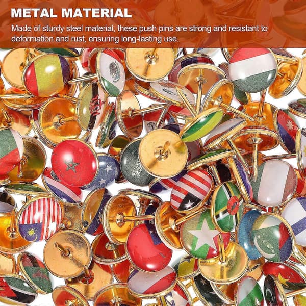 200 Pieces Flag Pins Creative Push Pins Thumbtacks Creative Thumbtacks World Map Push Pins Map Pins 2025