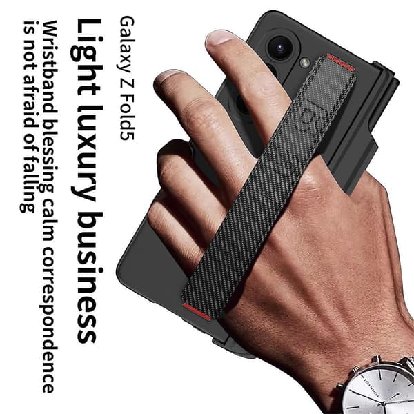 Z Fold 5 Case, Slim PC Case For Samsung Galaxy Z Fold 5 With Magnetic Hinge Protection, Screen Protector & Wristband Silver Silver For Galaxy Z Fold 5