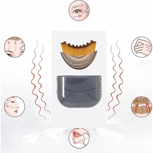 Lymfdränage Ansiktsborste, Lymfdränage Massage för Ansikte, Haka och Käklinje Skulptering, Torrborstning Ansiktsborste, Ergonomisk Design