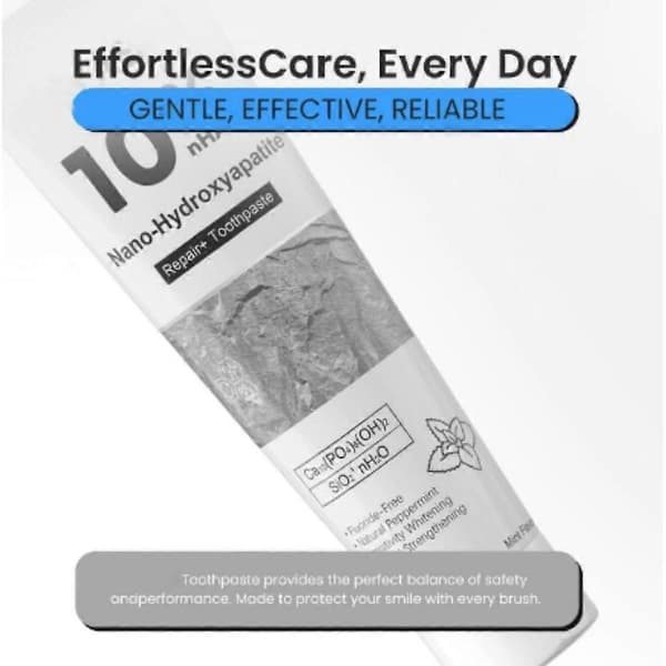 3X 10% nHAP Nano Hydroxyapatite Toothpaste Fluoride-Free Enamel Repair Whitening Toothpaste, Cool Mint Fresh Breath