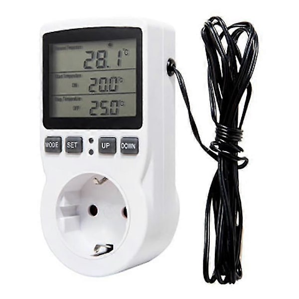 New Models Digital Temperature Controller Power Socket EU Plug Thermostat With Timer Switch Sensor Probe Heating Cooling