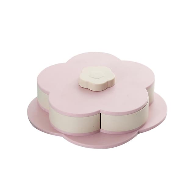 Blomsterformet snackboks Roterende slikboks Snackbakke i plast Familiesnacks