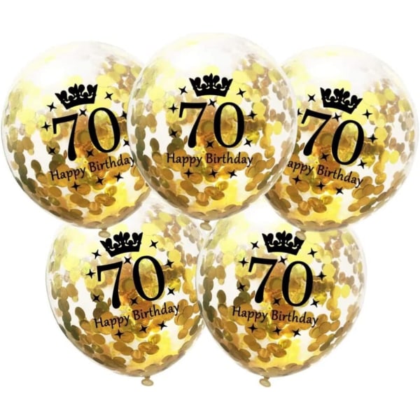 Nummerballonger 70 Guld - 70-årsdag Dekorationer Ballonger 12 Tum, Ballonger Nummer 70 Ballonger Guld Ballonger Födelsedagsfest Dekorationer