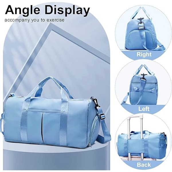Reise Duffel Tote Bag, Vanntett Foldbar og Utvidbar Weekender Bag for Svømming Sport Gym Bag