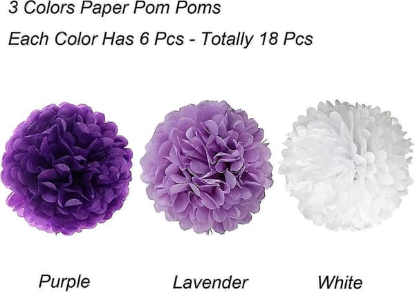 Pompom-dekorasjoner, silkepapir-pomponger, papirblomstball