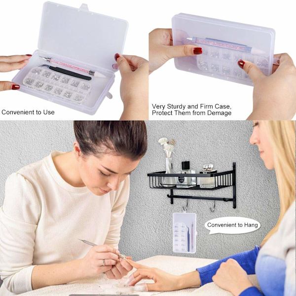 Nagelkonsttillbehör Set - Rosa vaxpunktborrpenna + Vit Plus AB-borr + Pinzett