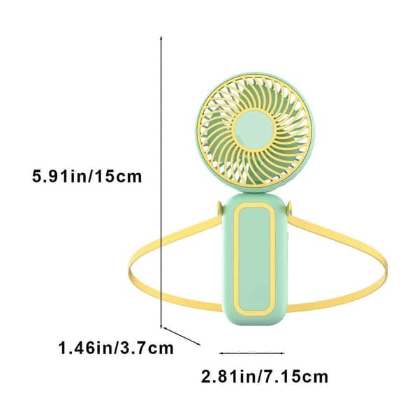 Bærbar ventilator, ny håndholdt USB mini ventilator studerende udendørs hals bærbar ventilator