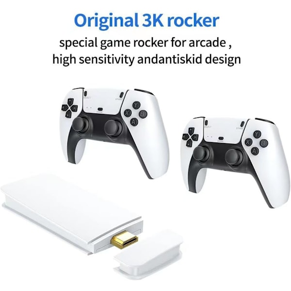 40000+ 4K HDMI TV Video Game Stick Retro spelkonsol med 2 trådlösa kontroller M15 128G + 30,000 games