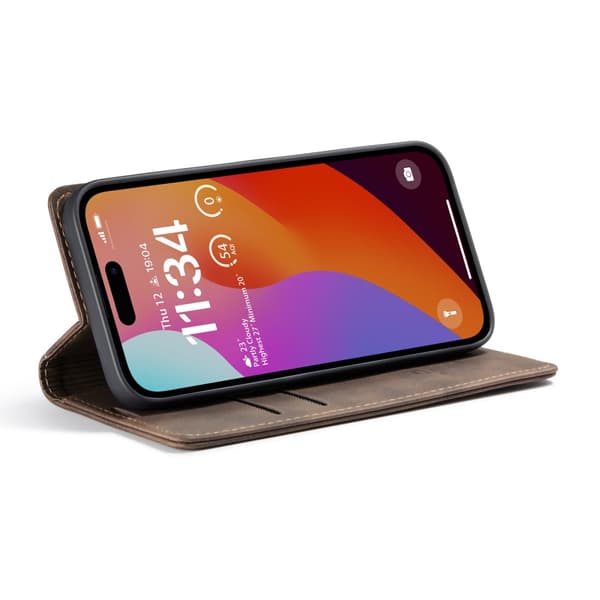 CaseMe Slim Wallet Case iPhone 16 Pro Max Brown