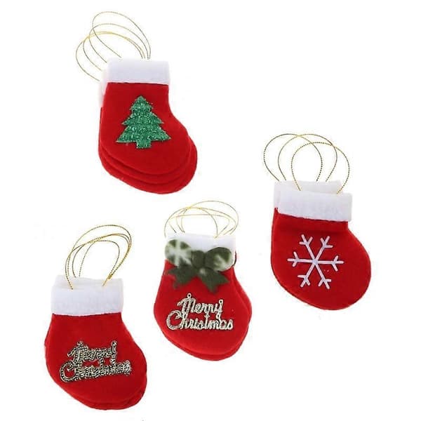 Mini julstrumpor 16 st/set Trädhängande prydnad Söt presentdekor för barnkalaspresent