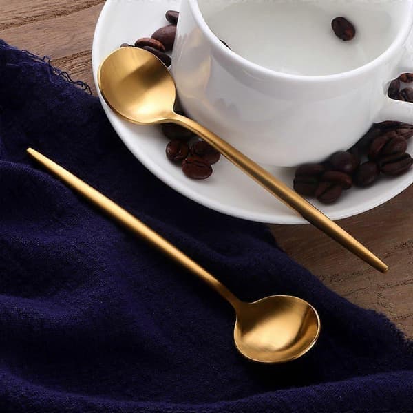 12 STK Moderne Espresso Kaffeskeer i Rustfrit Stål, 5 Tommer Genanvendelig Teske