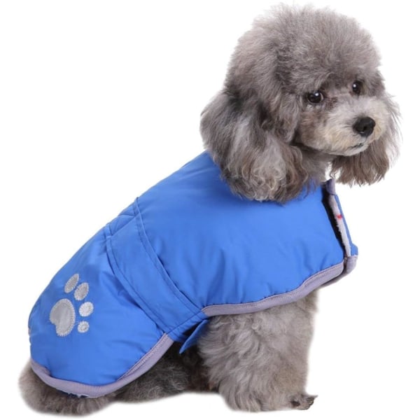 Cold Weather Dog Coats Loft Reversible Winter Fleece Dog Vest Waterproof Pet Jacket Available - Small Sizes blue