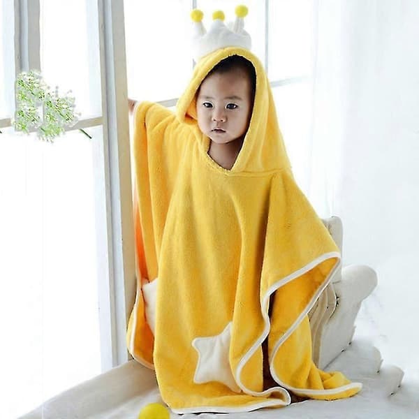 60x120cm Hettebadehåndkle Svært absorberende barnebadehåndkle Mykt babyteppe - Yellow Multicolor
