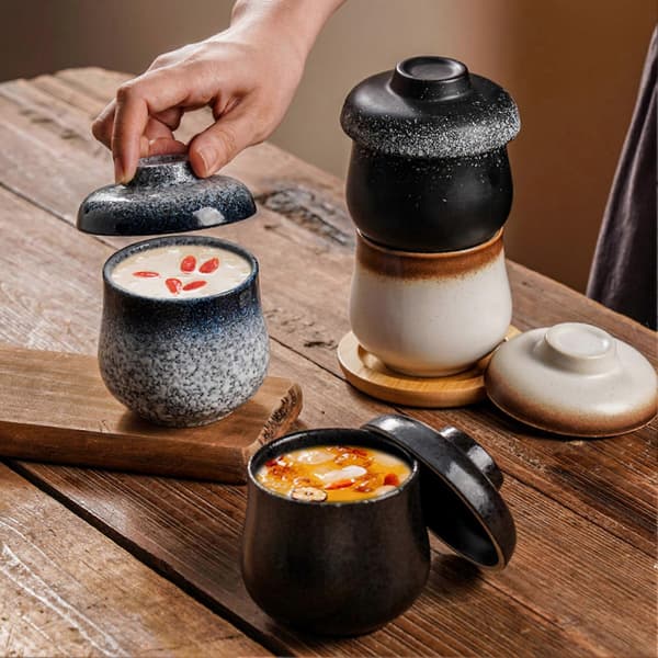 Æggekopper med låg Opvaskemaskine Chawanmushi Dessertkopper til suppefremstilling A