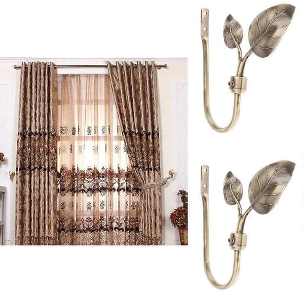 2 STK METALL BLAD GARDIN OPPHENG KROK HOLDBACK HOLDERE Style2 Bronze