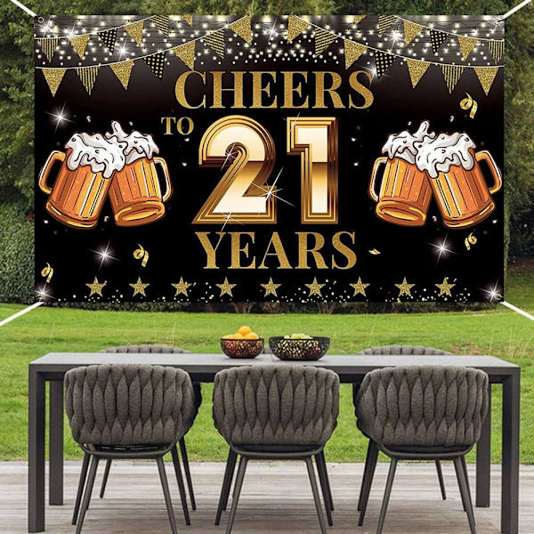 Hurra for 21-årsdagsbursdagsbannere Gratulerer med 21-årsdag Bursdagsbakgrunn 21-årsdag Bursdagsfest Skiltdekorasjoner Rekvisita Jenter Gutter