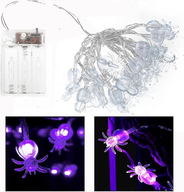20 LED edderkopplys, lyslenker jule- og halloween-dekorasjonslys Pxcl