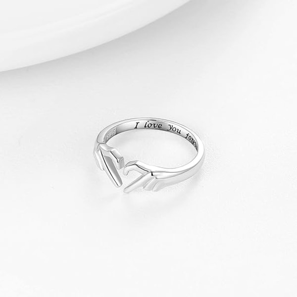 925 Sterling Sølv Hjerte Claddagh Ringer - Justerbar Hvit/18K/Rosegullbelagt Irsk Claddagh Ring Vennskap Løfte Kjærlighet Hjerte Smykker Ringer