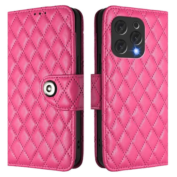 Rhombisk textur Flip Läderfodral med snodd (för Doogee N55 Plus)