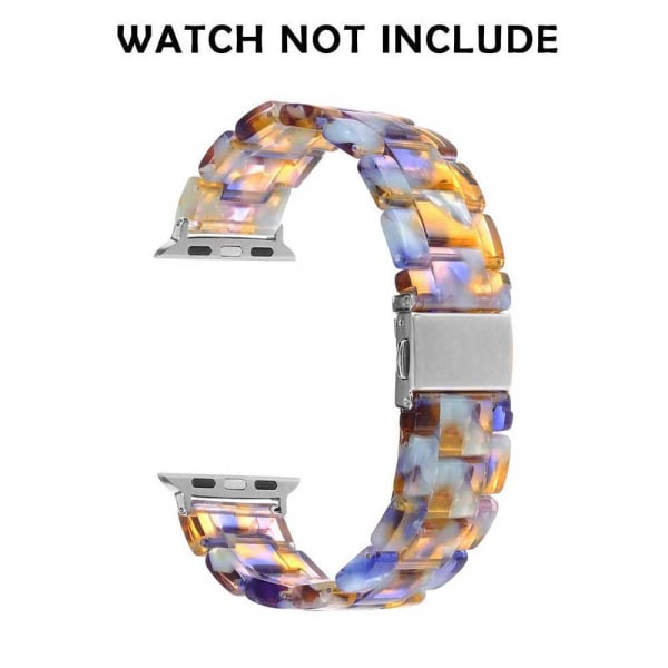 Kompatibel med Apple Watch-armband 38-40mm/42-44mm Serie 5/4/3/2/1, Smalt hartsband i resin -42-44mm-Blå ishavsblå