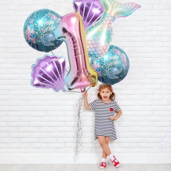 Sjöjungfru födelsedag dekoration sjöjungfru ballonger kit hav ballong sjöjungfru folie ballong sjöjungfru svans ballonger för flickor sjöjungfru fest