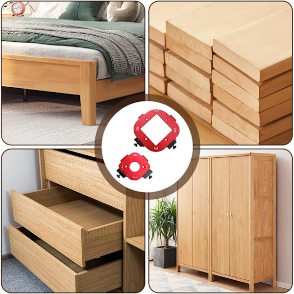 2 Styk Router Skabelon, 4 i 1 Router Radius Hurtigsæt til Træbearbejdning R10 R15 R20 R25 R30 R35 R40 R50, Radius Jig Router Skabelon Hjørne