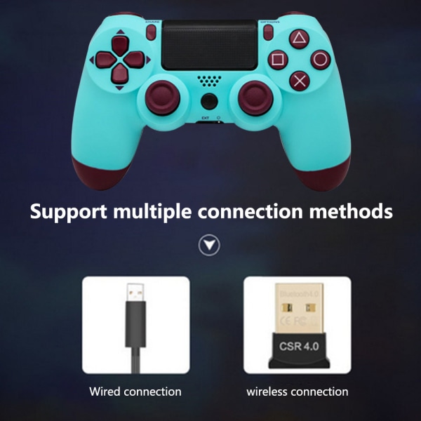 Trådlös spelkontroll Styrenhet Bluetooth Dual Head Gamepad Joystick Gamepad kompatibel med Game Console 4-frukt blå