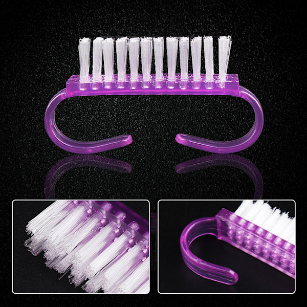 4PCS Nagelkonstverktyg Hård Borst Dammborste - Kloborste Lila smink