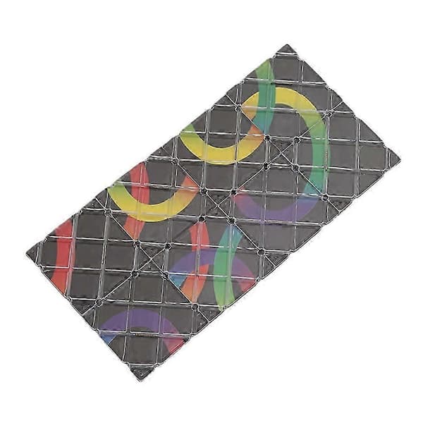 8 Paneler Foldbare Puslespilsterninger, Drejelig Magisk Terning, Professionelt Klassisk Legetøj til Børn 6+ År, Sort Plastik, 21x10.7cm