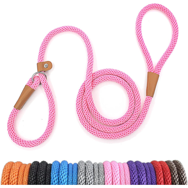 Dog Leash Slip Lead Snap Hook Rope Leash Strong Heavy Duty Braided Dog Training Leash No Pull Training Lead Leashes for Medium Large and Small Dogs