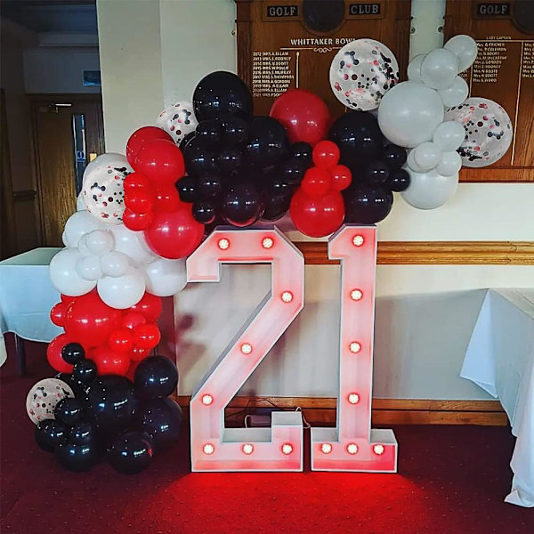 Rød Sort Balloner Garland Arch Kit - 120 Stk Sort Rød Konfet Latex Fest Balloner til Fest Dekorationer
