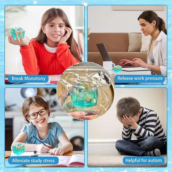 Ice Cube Squishy Stressbold, Blødt Sensorisk Klemmelegetøj med Langsom Stigende Effekt, Afslappende Fidget Legetøj til Stresslindring og Daglig Brug 2pcs
