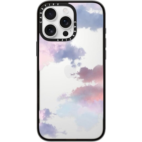 Kompakt iPhone 16 Pro Max Deksel [Lettvekt / 1,2 m 2X Militær Grad Fallbeskyttelse/Slank] - Kirsebær - Klar Svart Clouds iPhone 16 Pro Max