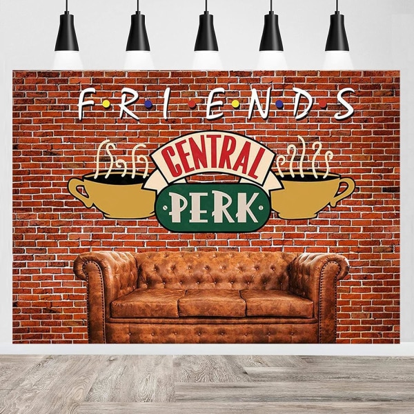 Punainen tiiliseinä sohva kahvila valokuva tausta retro pub aikuisten syntymäpäiväpallo juhlat tausta 80-luvun 90-luvun syntymäpäiväjuhlan koriste banneri 7x5ft