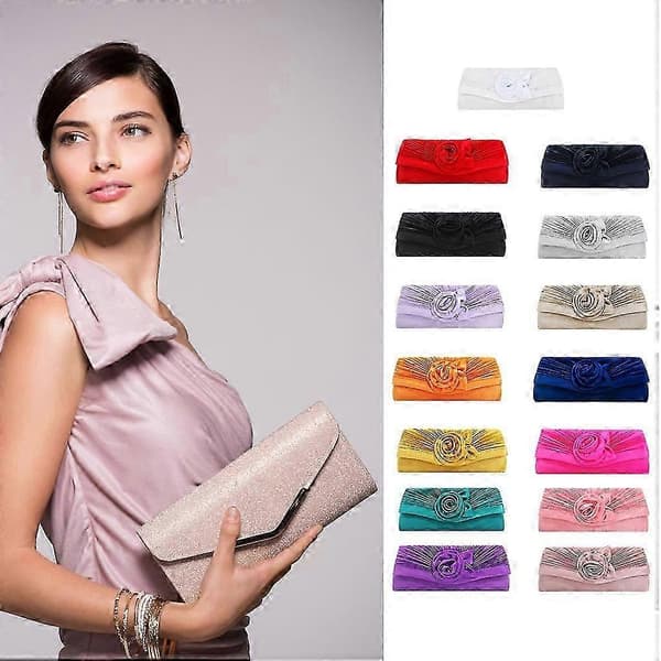 Satin Clasp Taske til kvinder - Moderigtig og klassisk håndtaske til bryllupper Sorte Clasp Tasker til kvinder Skuldertaske WSLIHV Black