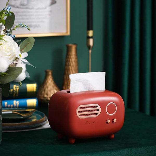 Kudoksenpidike Retro Radio -mallinen Kudoksenpidike Kudoksenpidike Monitoiminen Kotiin Olohuoneeseen Söötti Pidike Kylpyhuoneeseen Toimistoon (Punainen)