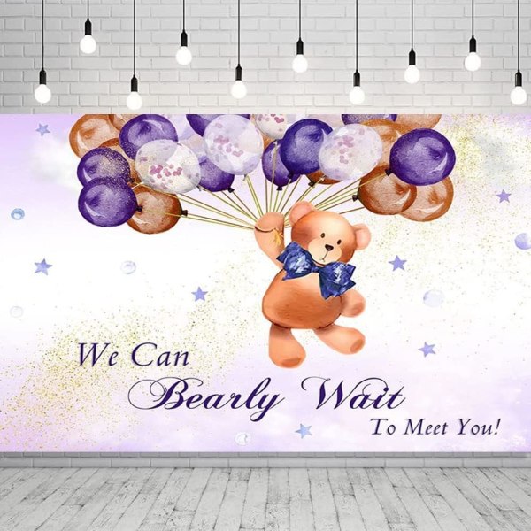 We Can Bearly Wait To Meet You Banner Bear Theme Gender Reveal Background Newborn Baby Shower Party Backdrop Decorations