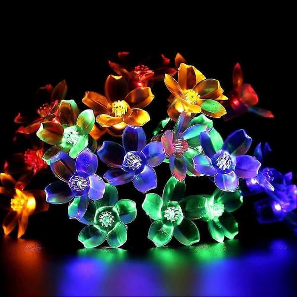 Eventyrlys Juledekorasjonslys 7 meter 50 LED, 8 Blitsmoduser Solenergi Koblebar Kirsebærblomstdekorasjon Nyhetslys For Fest