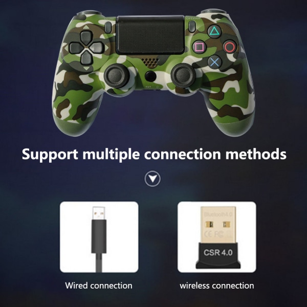Trådløs Game Controller Controller Bluetooth Dual Head Gamepad Joystick Gamepad kompatibel med Game Console 4-grøn camouflage