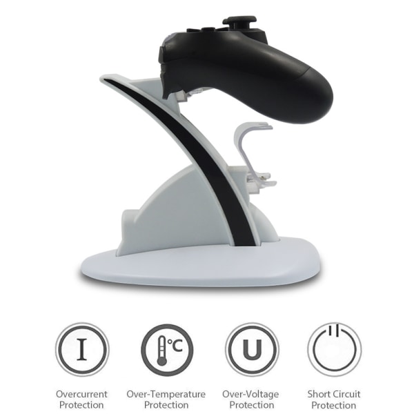 Controller-oplader 4 Controller-oplader Opladningsdock Stativ - Hvid