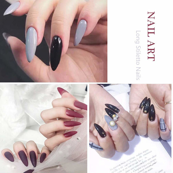 Sömlös nagelkonstfilm transparent färg (hel och halv dubbelanvändning nagel) smink