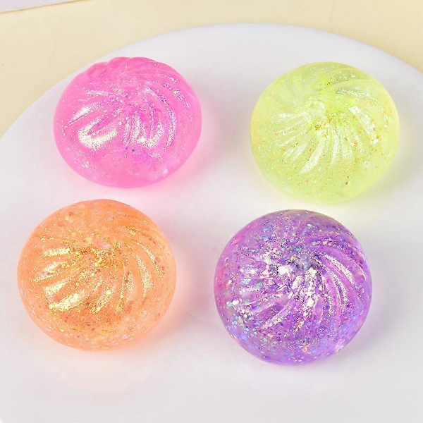 12 stk. Dumpling Squishy Blind Box, Glitter Dumpling Squishy, Søde Dumplings Stressbolde