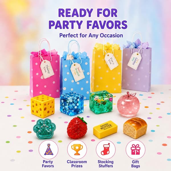 8 i 1 Squishy Pack Bit Rolig Låda Ost Squishy Mat Squishies Set Långsamt Stigande Smör Jordgubbe Sockerfylld Isbit Äpple Bröd Kattass Squishy Till 8pcs