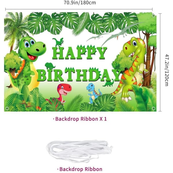 Dinosaur Party Dekorasjoner Forsyninger Akvarell Bursdagsfest Bakteppe for Dinosaur Bursdag Banner Baby Shower Foto Bakgrunn, 70x 43Inch