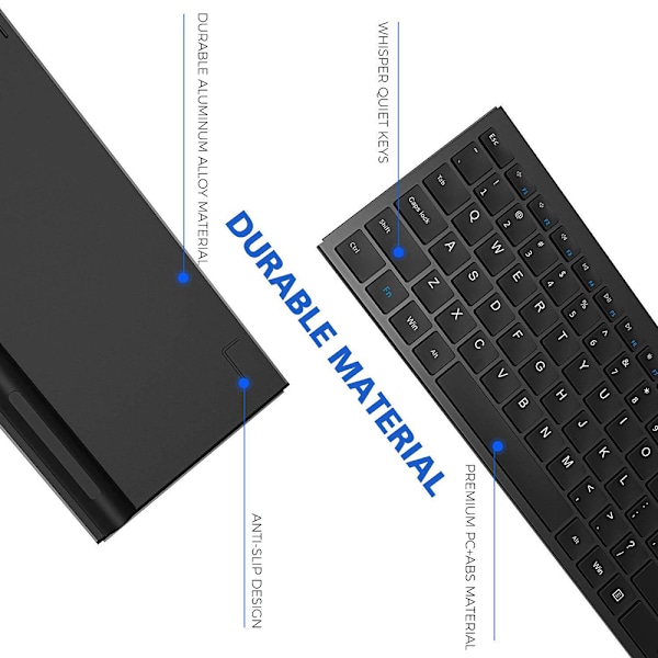 109 taster 2,4G trådløs lading tastatur bærbar kontor universell trådløs tastatur-svart