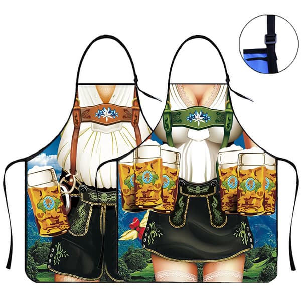 Oktoberfest Justerbart 3D-trykt forkle for fest og arrangement B