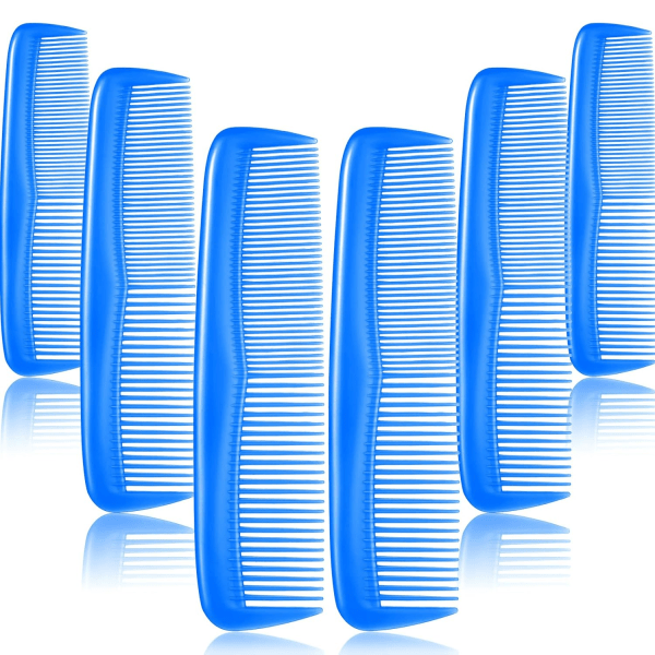 12 Pieces Hair Combs Set Pocket Fine Plastic Hair Combs for Women and Men, Fine Dressing Comb (Blue)