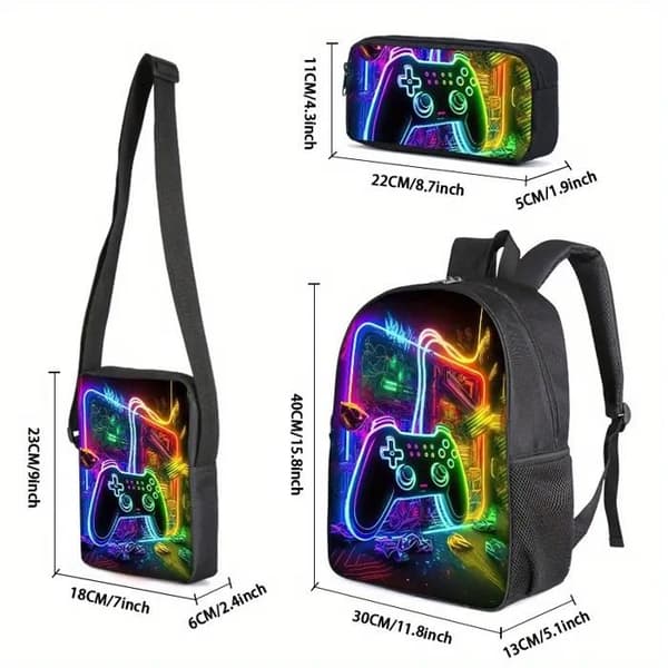 3D-printed Game Controller Backpack, Cute PVC Material with Decals, with Adjustable Shoulder Straps, Suitable for Going Out